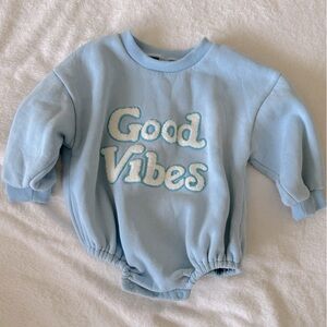 toddler ‘good vibes’ sweatshirt romper